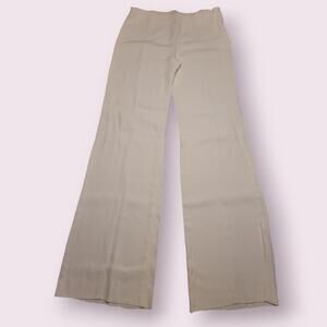 Agnona Italy Ivory White Viscose Wide Leg Dress Pants Women’s SZ 46 GUC Unhemmed